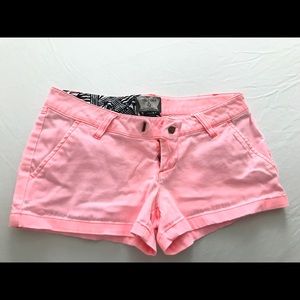 Volcom shorts neon pink 00 side pokets low waist